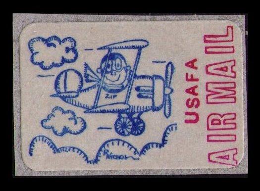 UNITED STATES USAFA SCARCE VINTAGE AIR MAIL LABEL / STICKER, SEE SCAN (AM51)