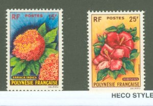 French Polynesia #196-197 Mint (NH) Single (Complete Set) (Flowers)