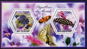CHAD - 2014 - Butterflies - Perf 2v Sheet #6 - M N H - Private Issue