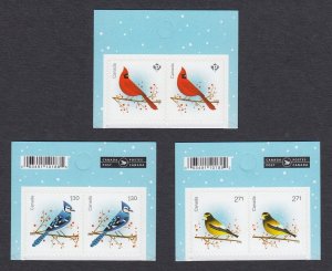 CARDINAL, BLUE JAY, GROSBEAK = CHRISTMAS BIRDS = pairs LOGO-BARCODE Canada 2022