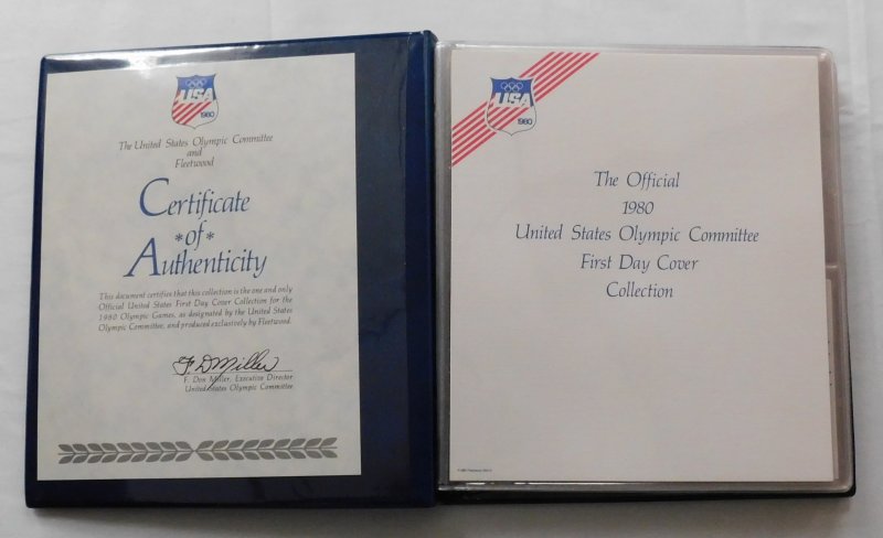 FDC 1980 US United States Olympic Committee First Day Cover Collection in Album