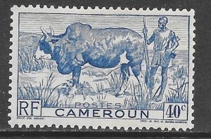 Cameroun 306: 40c Zebu (Bos primigenius indicus), Herdsman, MH, VF