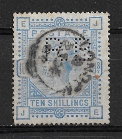 1884 Great Britain 109 10sh Victoria with RB perfin used