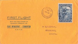 Canada 1934 Canadian Airways Semi-Official Airmail Cover Fort McMurray Edmonton