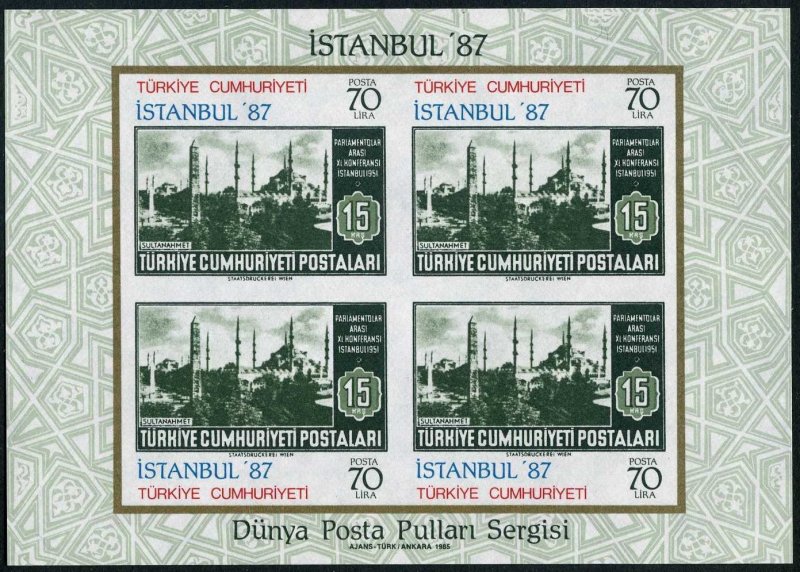 Turkey 2300 ad sheet,MNH.Michel Bl.24. ISTANBUL-1987.