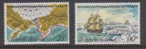 Norfolk Island 1978 Voyages of Captain Cook Sc#235-236 MNH