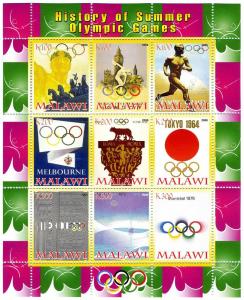 Malawi 2008 History of Summer Olympic Games (9) Perf.mnh.vf