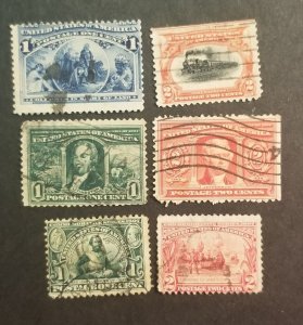 US Scott 230 295 323 324 328 329 Vintage 1893-1907 Used Stamp Lot z1654 