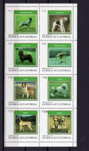 Equatorial Guinea 1977 DOGS Sheetlet (8) Perforated MNH