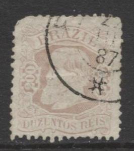 Brazil - Scott 85 -  Dom Pedro -1882- Large Heads - Used- Single 200r Stamp