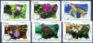 Cuba Sc# 5599-5604  PROTECTED endangered FLORA FAUNA Cpl set of 6  2014 MNH