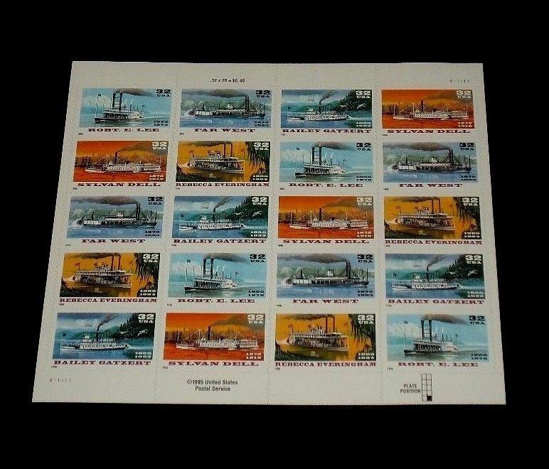 U.S. #3095a, 1996, RIVERBOATS, PANE/20, MNH,NICE! LQQK!