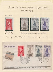 mexico  1939 mounted mint stamps and cover  ref r12725