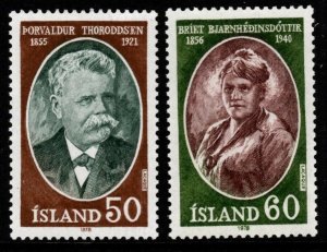 ICELAND SG559/60 1978 FAMOUS ICELANDERS MNH