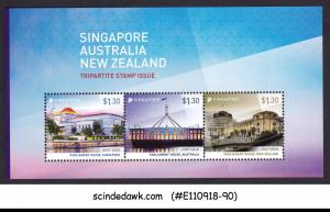 SINGAPORE AUSTRALIA NEW ZEALAND JOINT ISSUE 2015 PARLIAMENT HOUSE M/S MNH