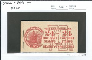 U.S.Booklet: Sc #552a & 554c, MNH Booklet BK68 (48191)