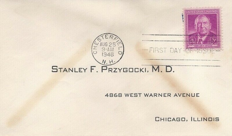 965 3c HARLAN F. STONE - Doctor's Reply Envelope