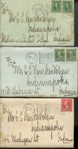 UNITED STATES 1904 LOT OF SIX FLAG ANCELED COVERS FROM RAWFORDSVILLE IND