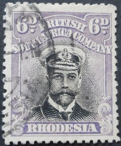 Rhodesia Admiral Die I Six Pence p14 SG 213 used