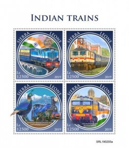 Sierra Leone - 2019 Indian Trains - 4 Stamp Sheet - SRL190205a