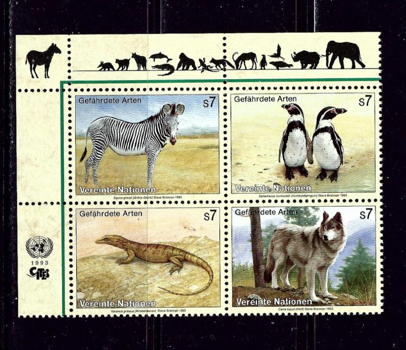 U.N. Vienna 146a MNH 1993 Endangered Species block of 4