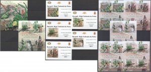 B0923 Imperforate 2012 Burundi African Fauna Animals Cactuses 6Bl+6Kb Mnh