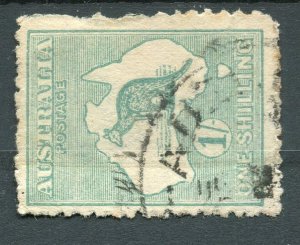 AUSTRALIA; 1915-20s early Roo issue fine used Shade of 1s. value