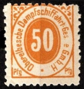Vintage Germany Local Post 50 Pfennig Upper Elbe Steamship Company Hamburg MNH