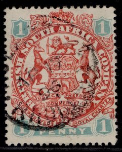 RHODESIA QV SG42, 1d scarlet & emerald, FINE USED.