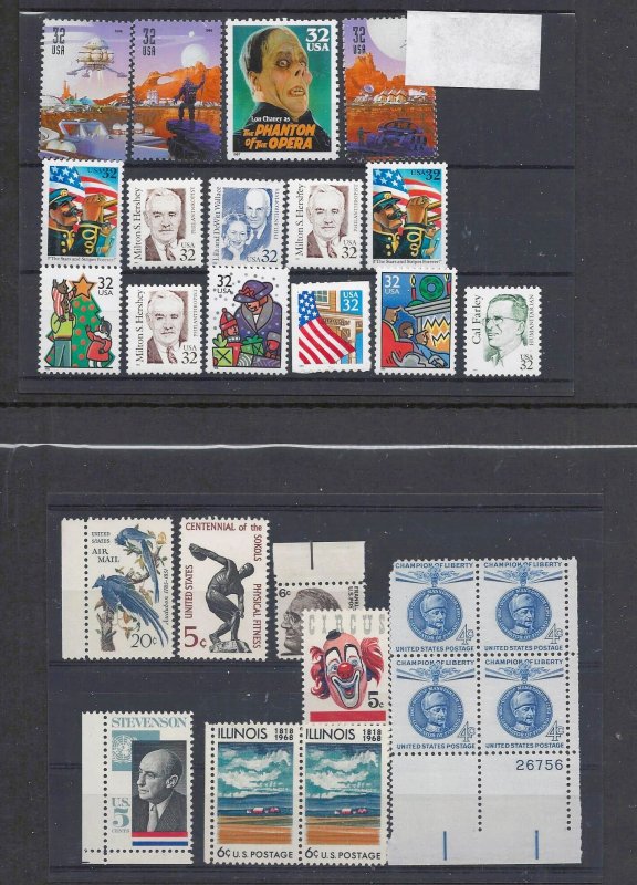 US - Binder w/44 Pages containin 642 OGNH stamps 4-cent to 32-cent - See scans