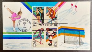 2082-85 Ham Hand painted cachet LA Summer Olympics FDC 1984 #170 of 250