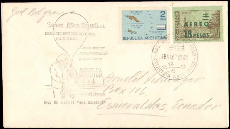 1970 ARGENTINA ANTARCTIC METEOROLOGY CACHETS