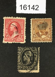 MOMEN: US STAMPS # 220a,223,228 USED $47 LOT #16142