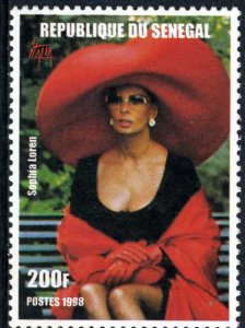 Senegal 1998 SOPHIA LOREN Ttalian Actress 1 value Perforated Mint (NH)