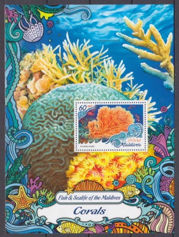 2016 Maldive Islands 6657/B996 Corals 7,50 €