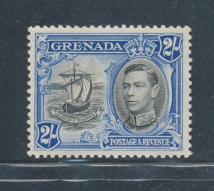 1938-50 Grenada, Stanley Gibbons #161, 2 Overseas Black Shillings - MNH**