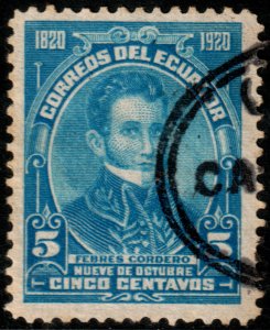 ✔️ ECUADOR 1920 - LUIS CORDERO OVAL CANCEL - SC. 227 [047]