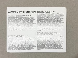 GERMAN INSERT CARD FOR 1972 COLLECTORS PACK