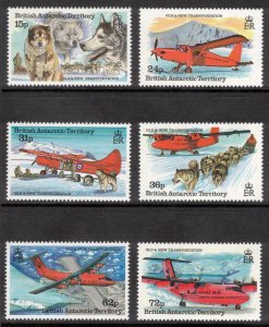 BRITISH ANTARCTIC 1994 Old & New Transportation; Scott 218-23, SG 240-45; MNH