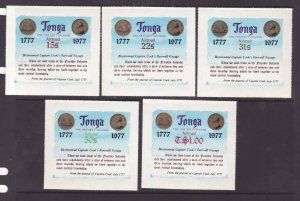 Tonga-Sc#402-6,C21923,CO123-5- id9-three unused NH sets-Capt. Cook-Maps-Ships-19