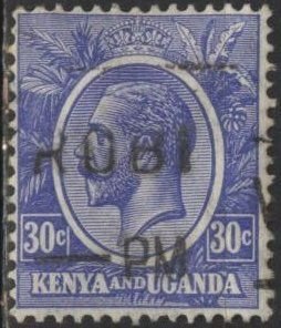 Kenya (KUT) 26 (used) 30c George V, ultra (1927)