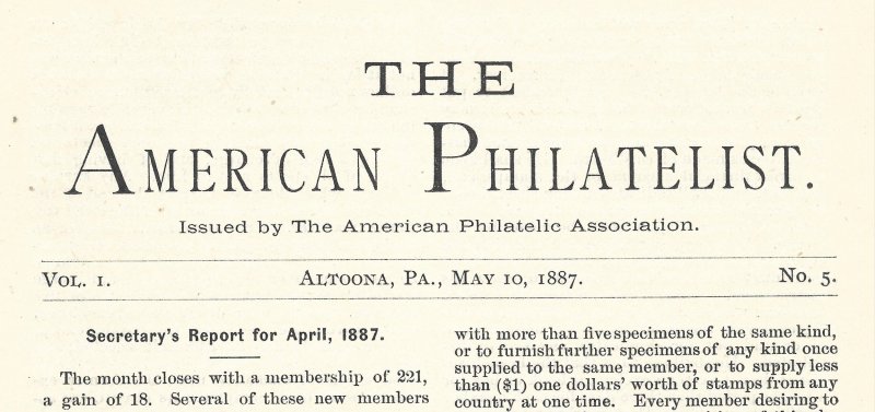 Doyle's_Stamps: APS Members' Delight- The American Philatelist Volume 1, No. 5