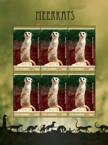 Gambia 2014 - Meerkats - Sheet of 6 stamps - Scott #3596 - MNH