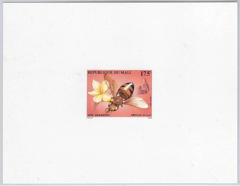 MALI -  Scott # 550 / 553 set of 4 DELUXE PROOF souvenir sheets  BEES / FLOWERS