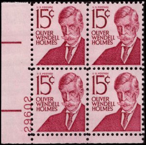 US #1288 OLIVER HOLMES MNH LL PLATE BLOCK #29602 DURLAND $1.60
