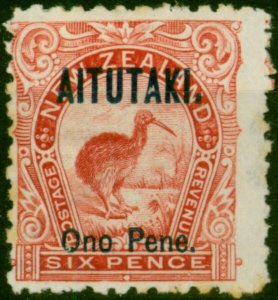 Aitutaki 1903 6d Rose-Red SG6 Good MM