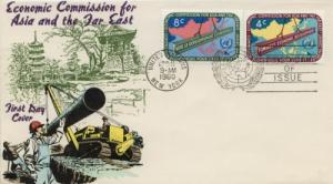 1960 ECAFE United Nations (Scott 79-80) Overseas Mailer FDC