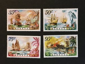 1975 Barbuda Sc 209-212 Battle of the Saints Sailing Ships