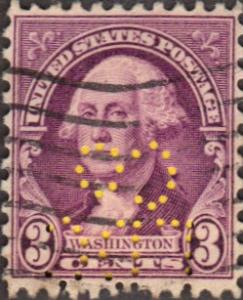 US Used 3 cent Scott# 720 Washington Perfinned Fine