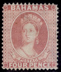 BAHAMAS QV SG35, 4d bright rose, UNUSED. Cat £400.